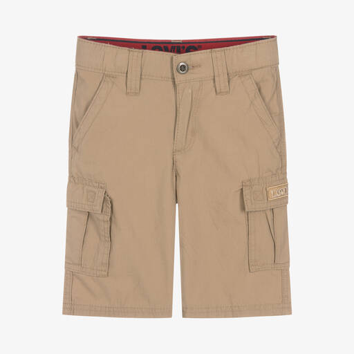 Levi's-Boys Beige Cotton Cargo Shorts | Childrensalon Outlet