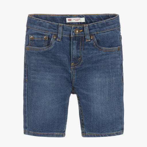 Levi's-شورت سكيني 510 قطن دنيم لون أزرق داكن للأولاد | Childrensalon Outlet