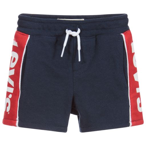 Levi's-Boys Blue Cotton Logo Shorts | Childrensalon Outlet