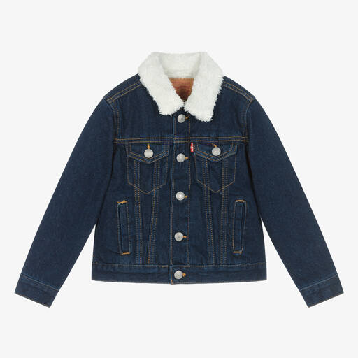 Levi's-Boys Blue Fleece Lined Denim Jacket | Childrensalon Outlet