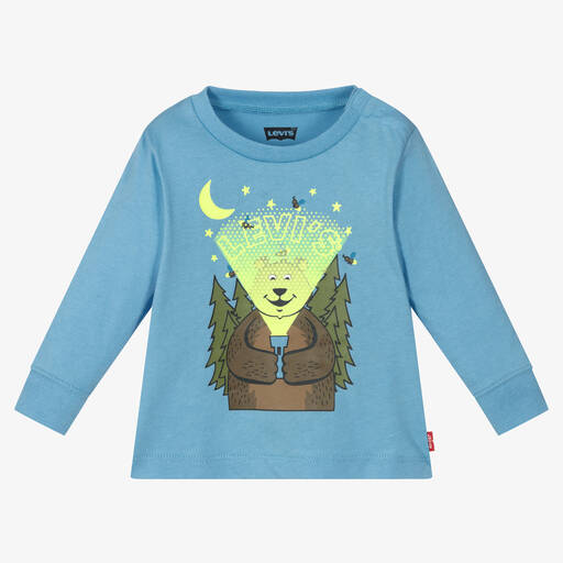 Levi's-توب أطفال ولادي قطن عضوي لون أزرق | Childrensalon Outlet