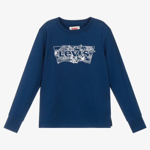 Levi's-Boys Blue Logo Sweatshirt | Childrensalon Outlet