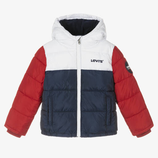 Levi's-Сине-красный пуховик с цветовыми блоками | Childrensalon Outlet