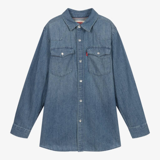Levi's-Boys Classic Blue Denim Shirt | Childrensalon Outlet