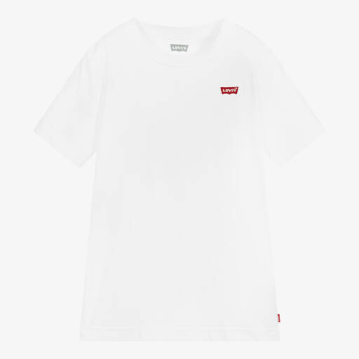 Levi's-Boys Classic White Cotton Tee | Childrensalon Outlet