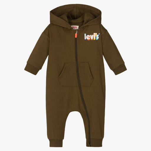 Levi's-Boys Green Cotton Babysuit | Childrensalon Outlet