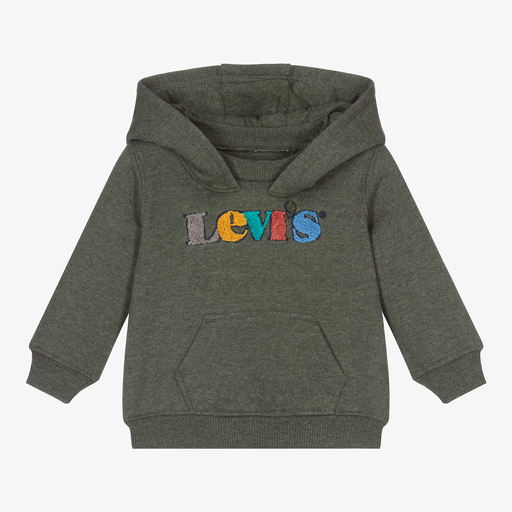 Levi's-Boys Green Cotton Logo Hoodie | Childrensalon Outlet