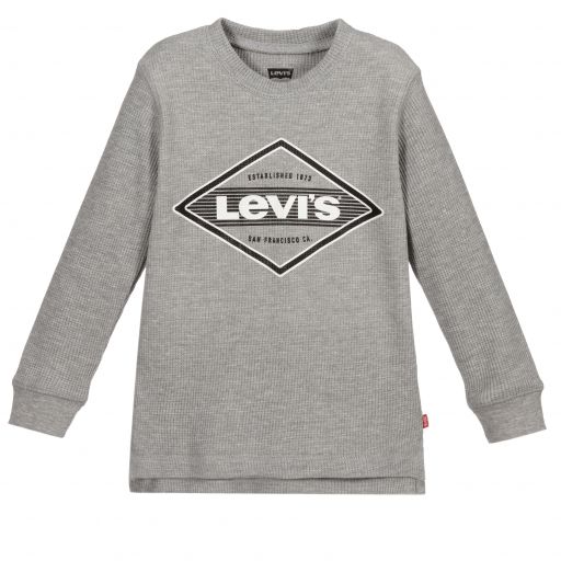 Levi's-Boys Grey Marl Logo Top | Childrensalon Outlet