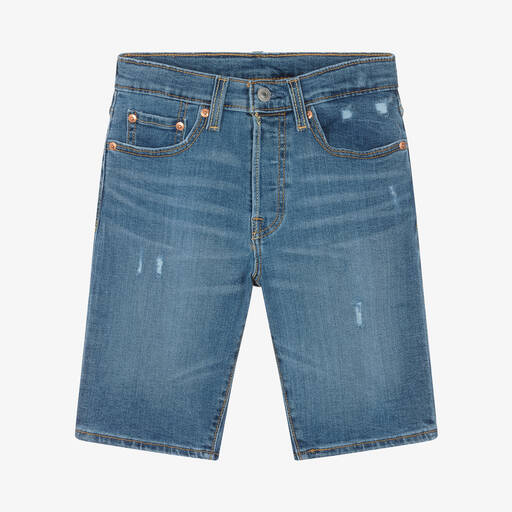 Levi's-شورت قطن دنيم 501 لون أزرق للأولاد | Childrensalon Outlet