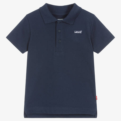 Levi's-Boys Navy Blue Batwing Logo Polo Shirt | Childrensalon Outlet