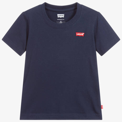 Levi's-Boys Navy Blue Cotton Logo T-Shirt | Childrensalon Outlet