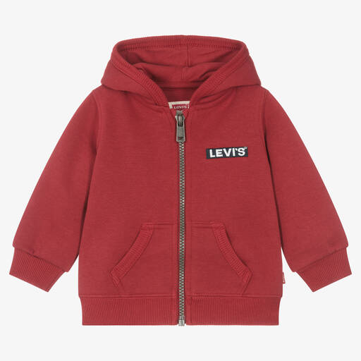 Levi's-Boys Red Cotton Zip-Up Top | Childrensalon Outlet