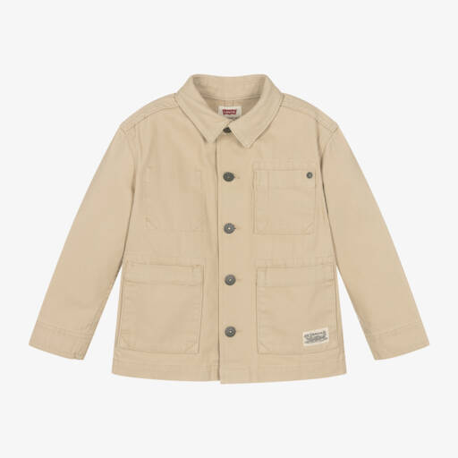 Levi's-Boys Taupe Canvas Coat | Childrensalon Outlet
