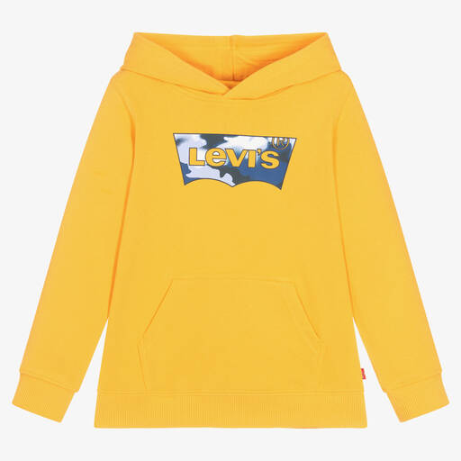 Levi's-Boys Yellow Cotton Batwing Logo Hoodie | Childrensalon Outlet