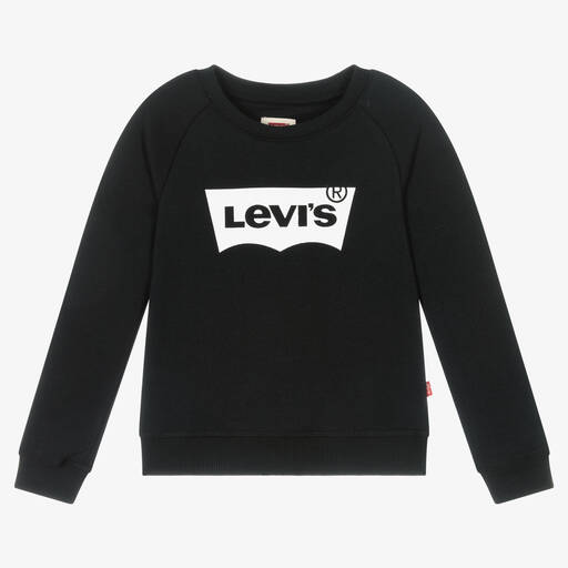 Levi's-Girls Black Logo Sweatshirt | Childrensalon Outlet