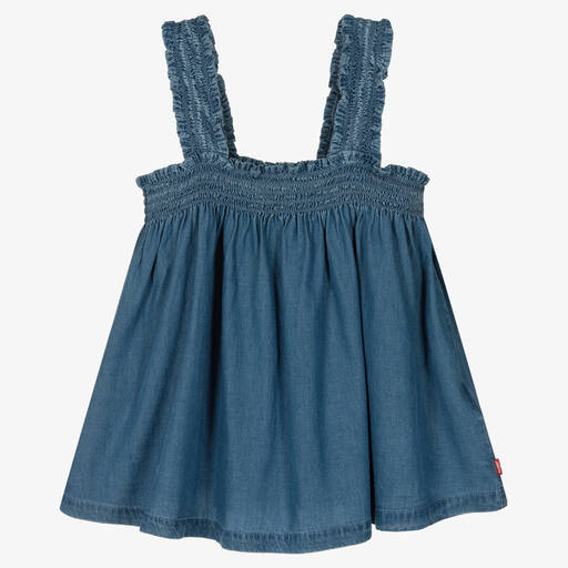 Levi's-Girls Blue Chambray Top | Childrensalon Outlet