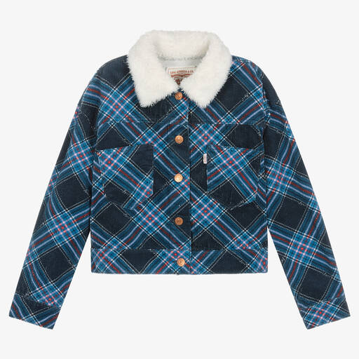 Levi's-Girls Blue Check Corduroy Jacket | Childrensalon Outlet