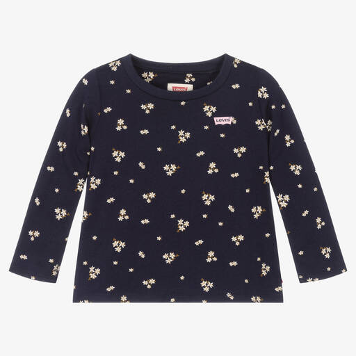 Levi's-Girls Blue Floral Cotton Top | Childrensalon Outlet