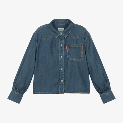 Levi's-قميص شامبراي لون أزرق للبنات | Childrensalon Outlet