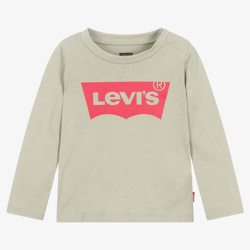 Levi's-Girls Green Cotton Logo Top | Childrensalon Outlet