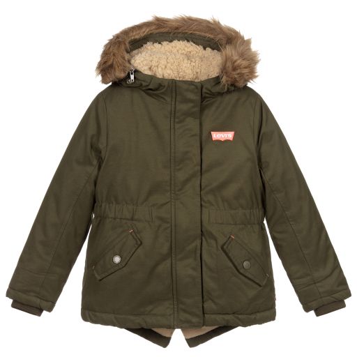 Levi's-Girls Green Padded Coat | Childrensalon Outlet