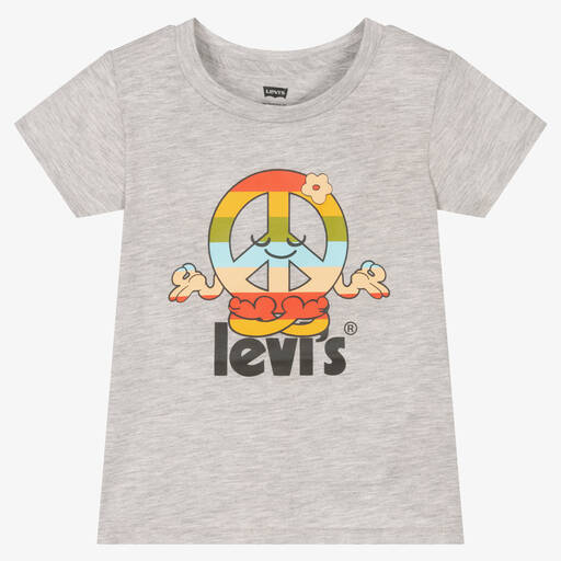 Levi's-Girls Grey Marl Logo T-Shirt | Childrensalon Outlet