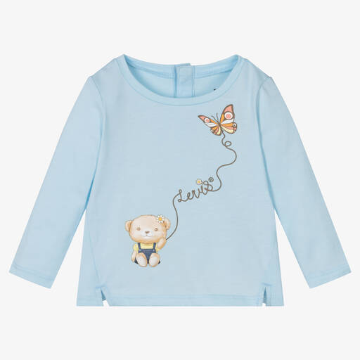 Levi's-Haut bleu clair en jersey de coton | Childrensalon Outlet