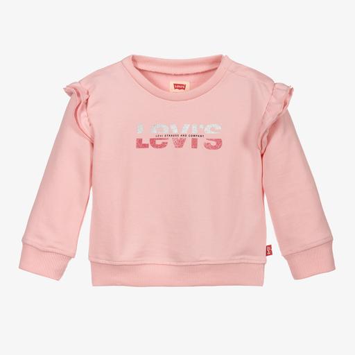 Levi's-Girls Pink Logo Sweatshirt | Childrensalon Outlet