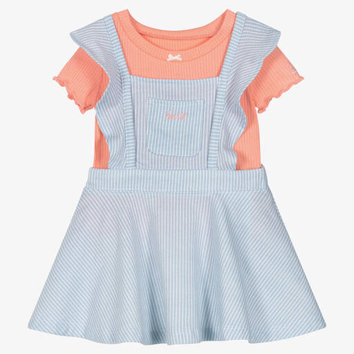 Levi's-Girls Pink T-Shirt & Blue Dress Set | Childrensalon Outlet