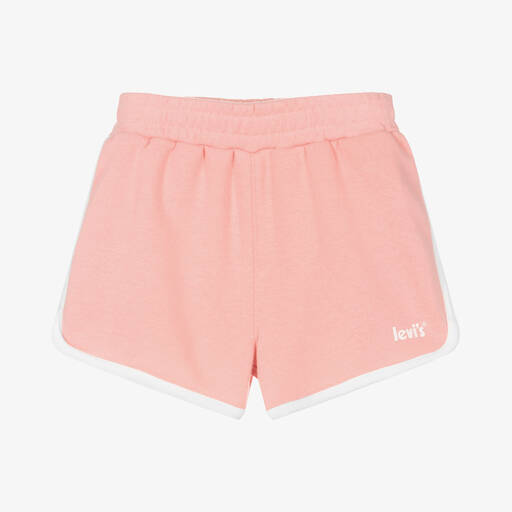Levi's-Girls Pink & White Cotton Shorts | Childrensalon Outlet