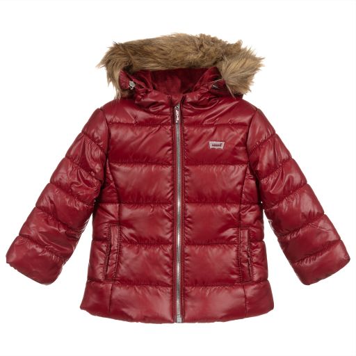 Levi's-Girls Red Padded Coat | Childrensalon Outlet