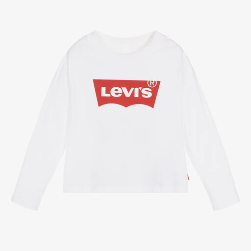 Levi's-Girls White Logo Crop Top | Childrensalon Outlet