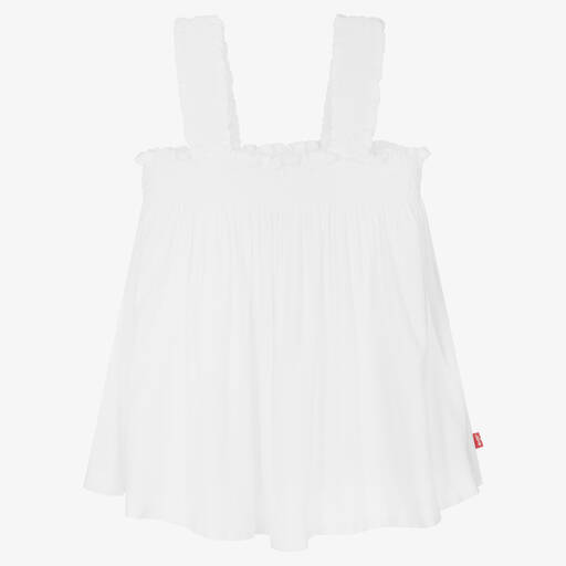 Levi's-Girls White Viscose Top | Childrensalon Outlet