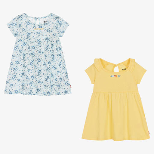 Levi's-Girls Yellow & Blue Floral Dress (2 Pack) | Childrensalon Outlet