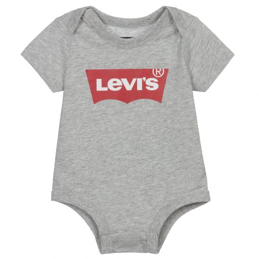 Levi's-Grey Cotton Baby Bodyvest | Childrensalon Outlet