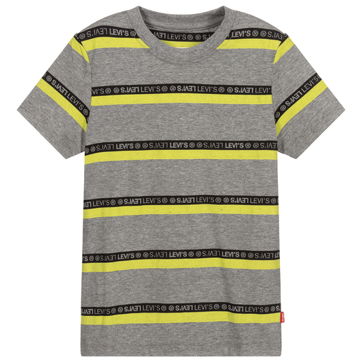 Levi's-Grey & Yellow Logo T-Shirt | Childrensalon Outlet