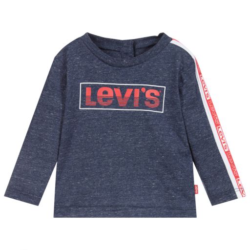 Levi's-توب أطفال ولادي قطن جيرسي لون كحلي وأحمر | Childrensalon Outlet