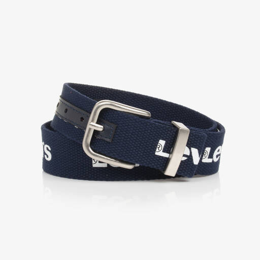 Levi's-Navy Blue Woven Web Belt | Childrensalon Outlet