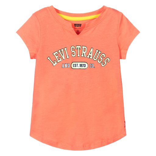 Levi's-Peach Pink Cotton Logo T-Shirt | Childrensalon Outlet