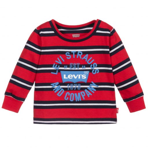 Levi's-Red & Blue Striped Cotton Top | Childrensalon Outlet