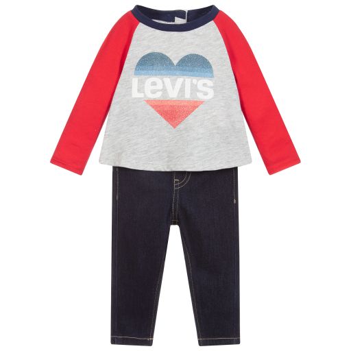 Levi's-Red & Blue Trousers Set | Childrensalon Outlet