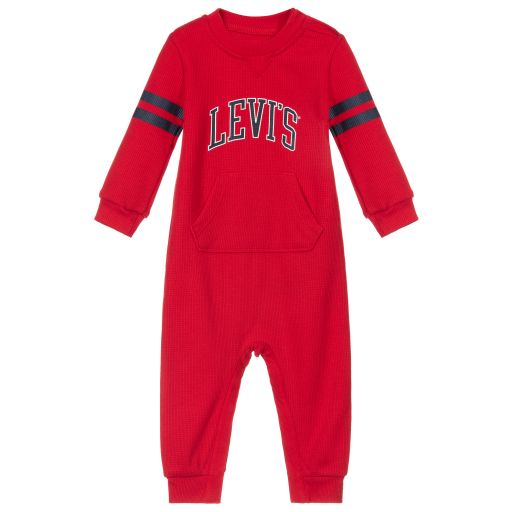 Levi's-Red Cotton Jersey Romper | Childrensalon Outlet