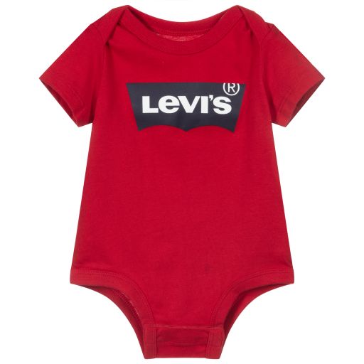 Levi's-Red Cotton Logo Bodyvest | Childrensalon Outlet