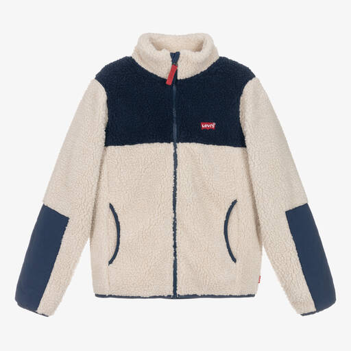 Levi's-Бежево-синяя куртка из флиса и шерпы | Childrensalon Outlet