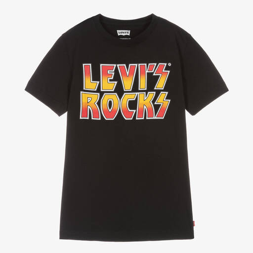 Levi's-Teen Boys Black Organic Cotton T-Shirt | Childrensalon Outlet
