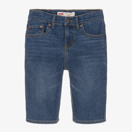 Levi's-شورت سكيني 510 قطن دنيم لون أزرق داكن | Childrensalon Outlet