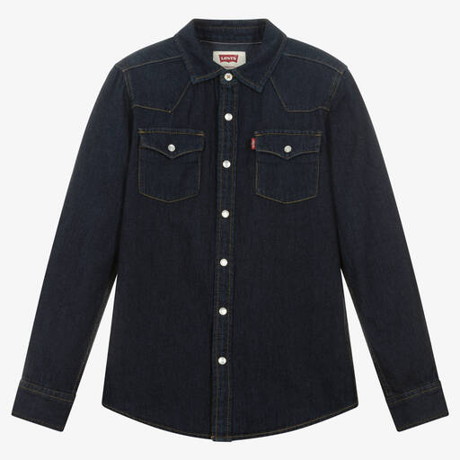 Levi's-Teen Boys Blue Cotton Denim Shirt | Childrensalon Outlet