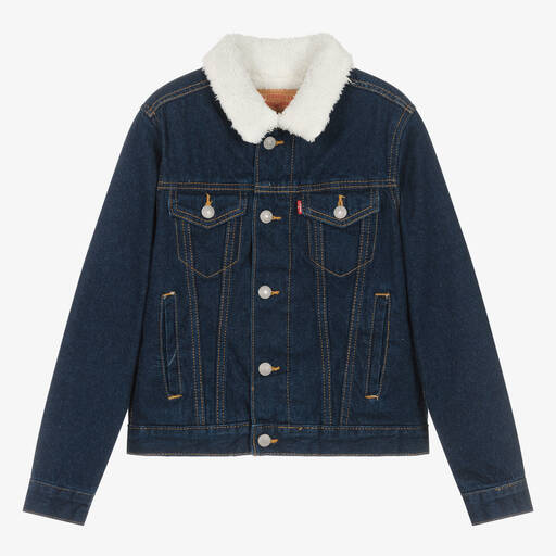 Levi's-Teen Boys Blue Fleece Lined Denim Jacket | Childrensalon Outlet