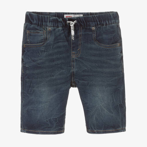 Levi's-شورت تينز ولادي قطن دنيم لون أزرق داكن | Childrensalon Outlet
