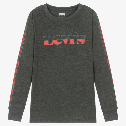 Levi's-Teen Boys Grey Logo Top | Childrensalon Outlet